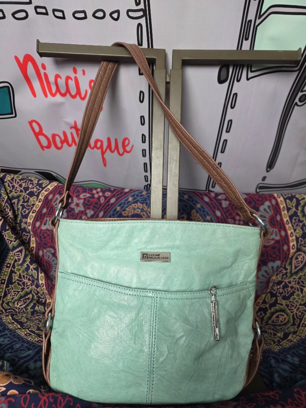 Stone Mountain Mint Green Genuine Leather Body Shoulder Bag